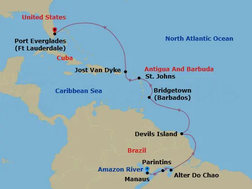 Itinerary schematic diagram