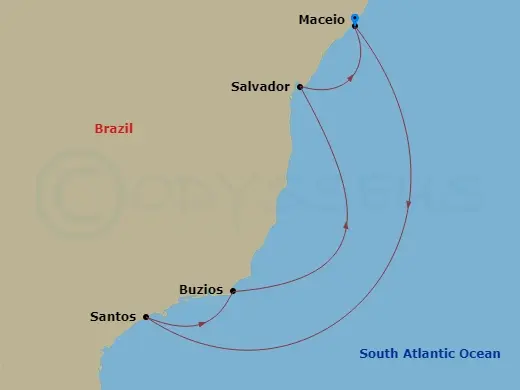 Itinerary schematic diagram