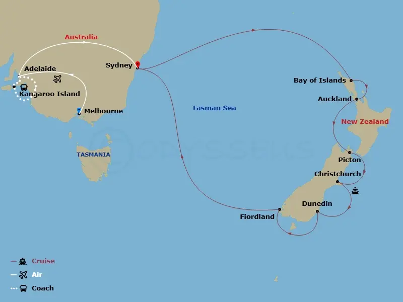 Itinerary schematic diagram