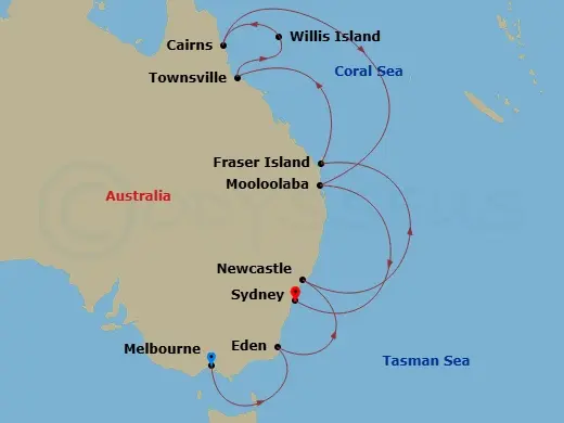 Itinerary schematic diagram