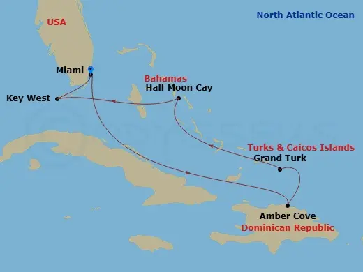 Itinerary schematic diagram