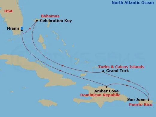 Itinerary schematic diagram