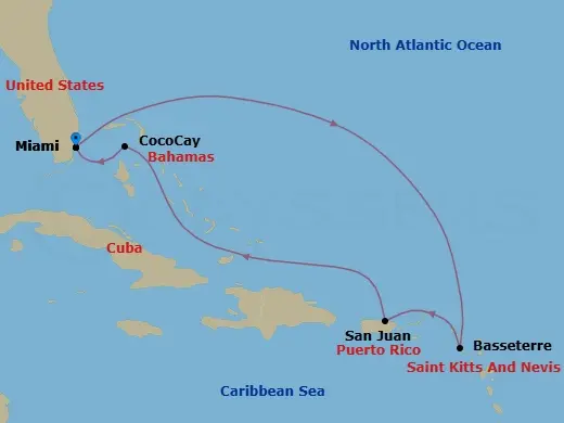 Itinerary schematic diagram