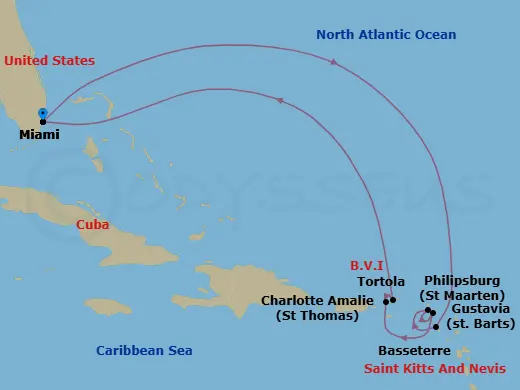 Itinerary schematic diagram