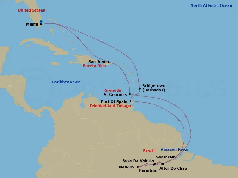 Itinerary schematic diagram