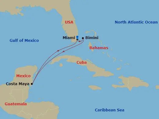 Itinerary schematic diagram