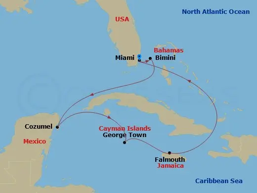Itinerary schematic diagram