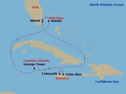 Itinerary schematic diagram