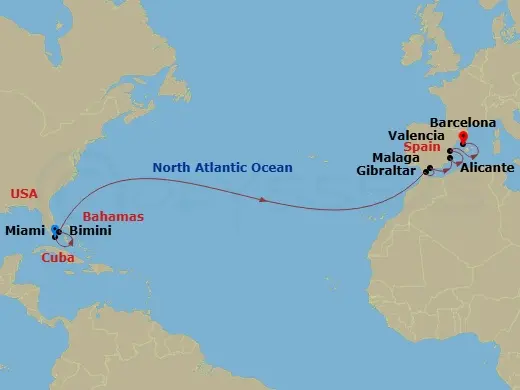 Itinerary schematic diagram