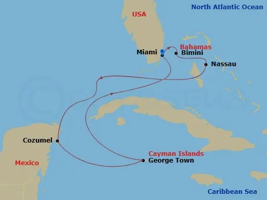 Itinerary schematic diagram