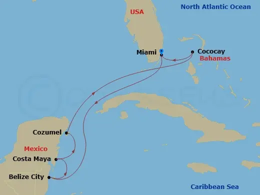 Itinerary schematic diagram
