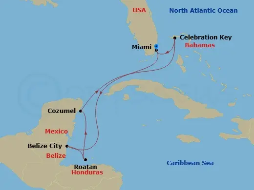 Itinerary schematic diagram