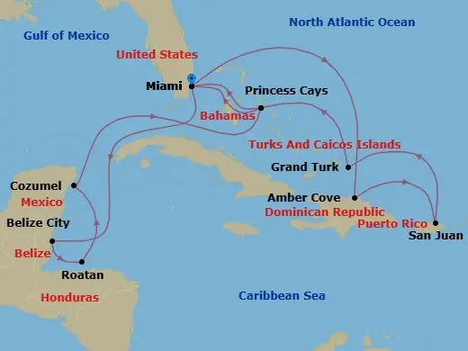 Itinerary schematic diagram