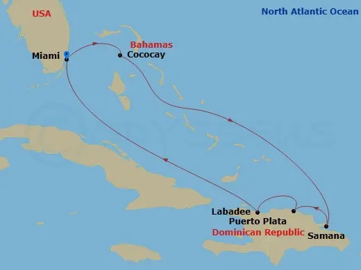 Itinerary schematic diagram