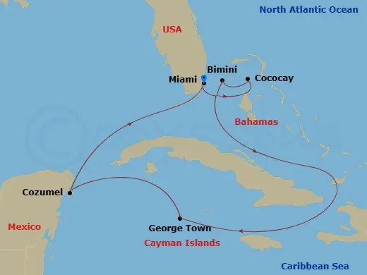 Itinerary schematic diagram
