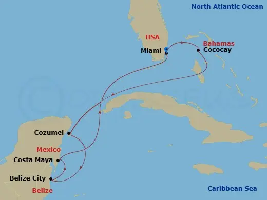 Itinerary schematic diagram