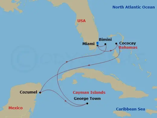 Itinerary schematic diagram