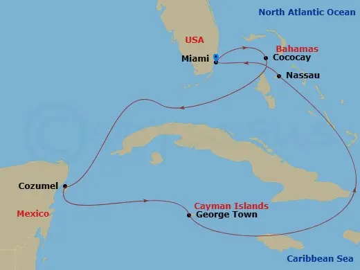 Itinerary schematic diagram