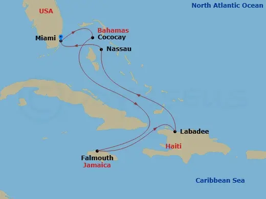 Itinerary schematic diagram