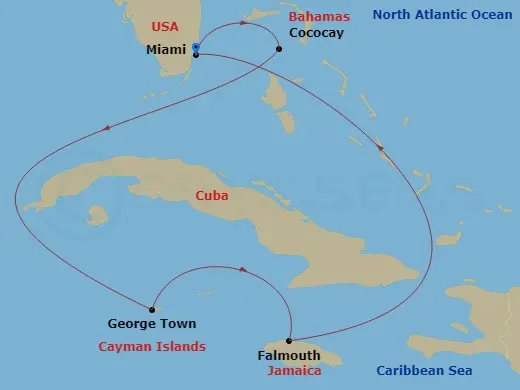 Itinerary schematic diagram
