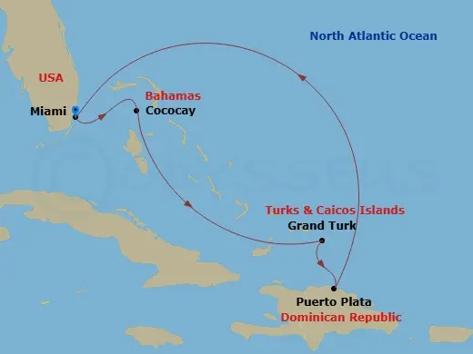 Itinerary schematic diagram