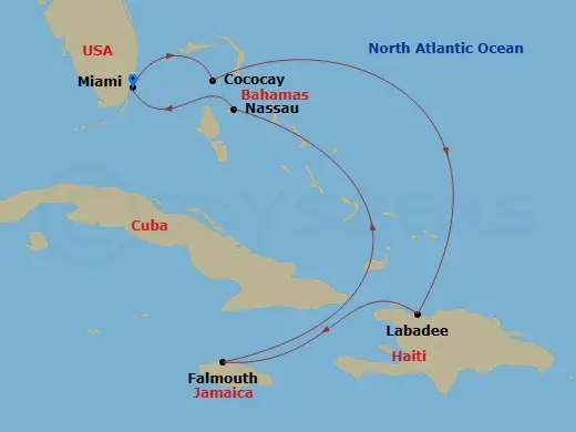 Itinerary schematic diagram