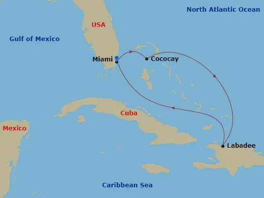 Itinerary schematic diagram