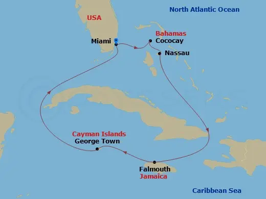 Itinerary schematic diagram