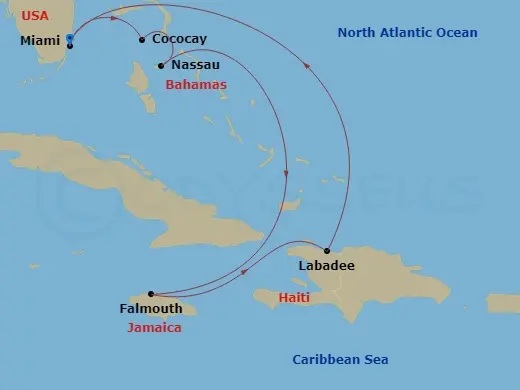 Itinerary schematic diagram