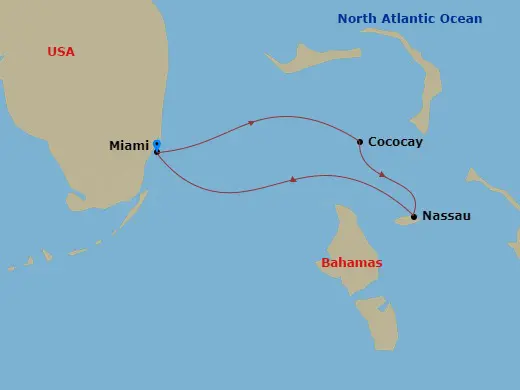 Itinerary schematic diagram