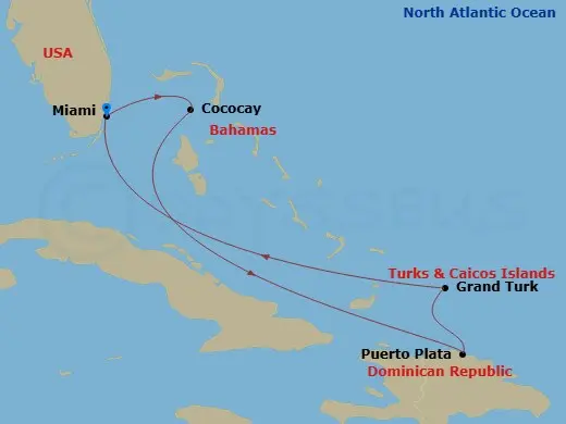 Itinerary schematic diagram
