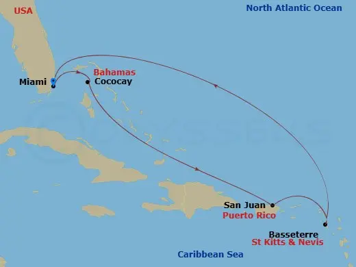 Itinerary schematic diagram