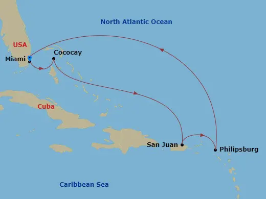 Itinerary schematic diagram