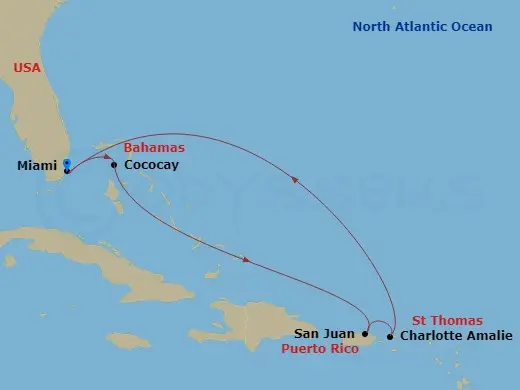 Itinerary schematic diagram