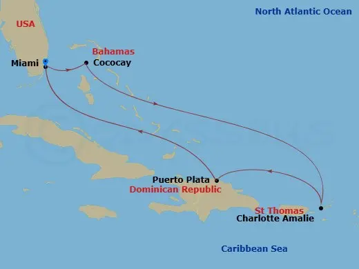 Itinerary schematic diagram