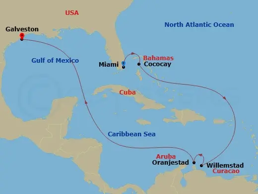 Itinerary schematic diagram