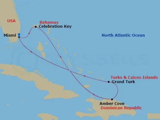 Itinerary schematic diagram