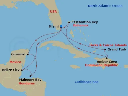 Itinerary schematic diagram