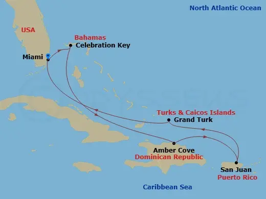 Itinerary schematic diagram