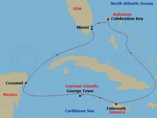 Itinerary schematic diagram