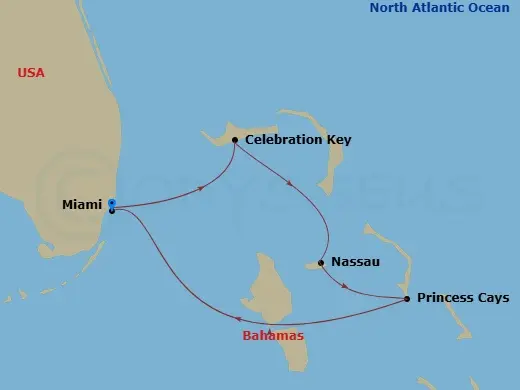 Itinerary schematic diagram