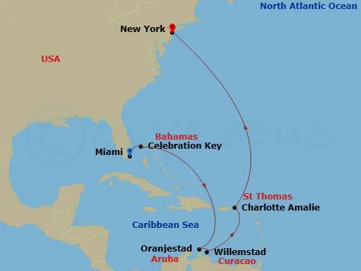 Itinerary schematic diagram