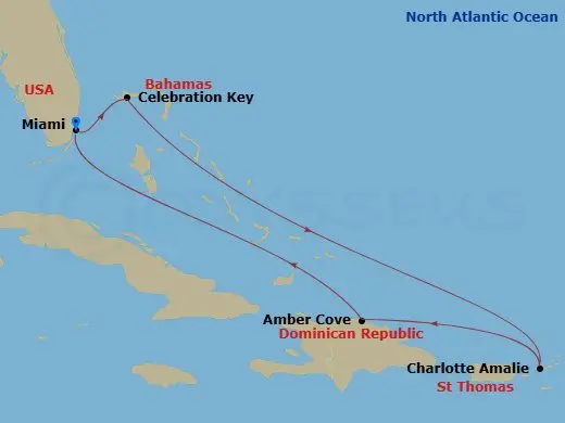 Itinerary schematic diagram
