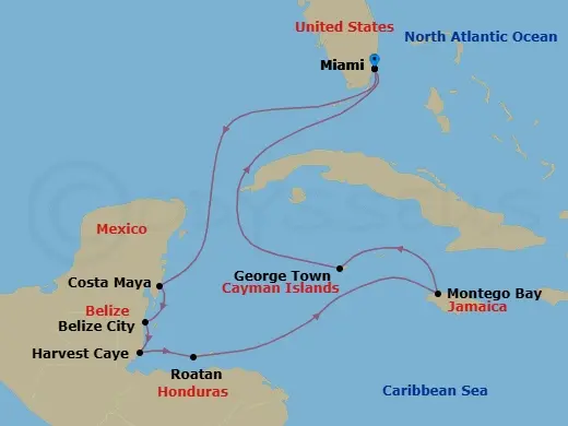 Itinerary schematic diagram