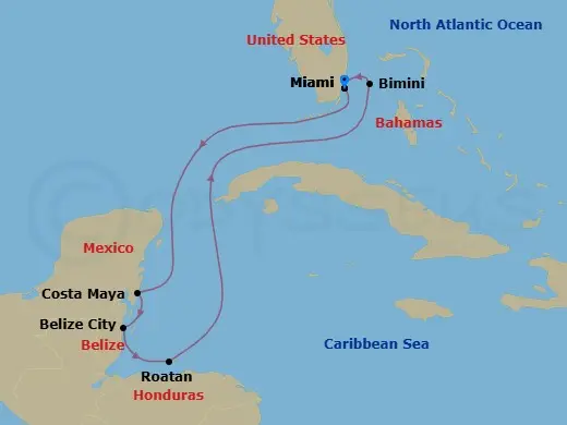 Itinerary schematic diagram