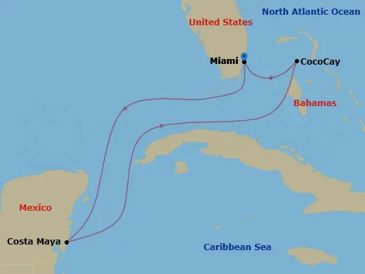 Itinerary schematic diagram