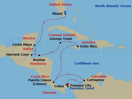 Itinerary schematic diagram