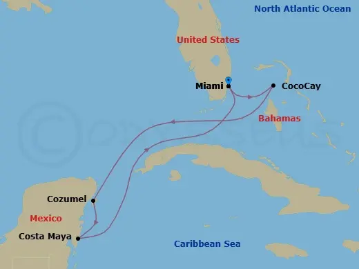 Itinerary schematic diagram