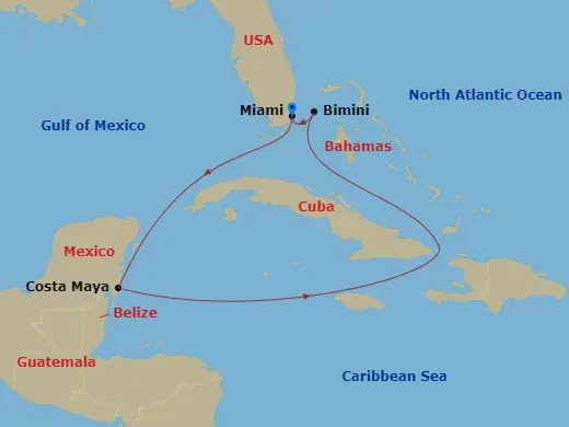 Itinerary schematic diagram