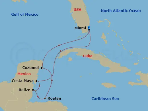 Itinerary schematic diagram